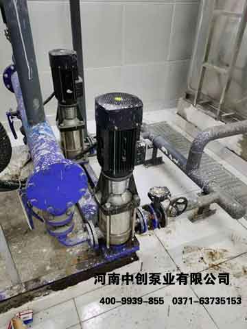 南阳三馆一院定压补水设备上不锈钢多级泵更换轴承密封，整机保养工作