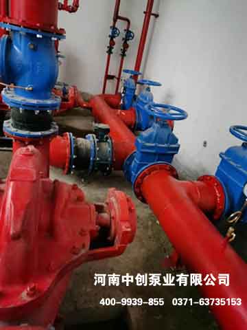 新郑市刘湾变电站消防泵、消防增压稳压给水设备、消防泵启动控制柜安装现场